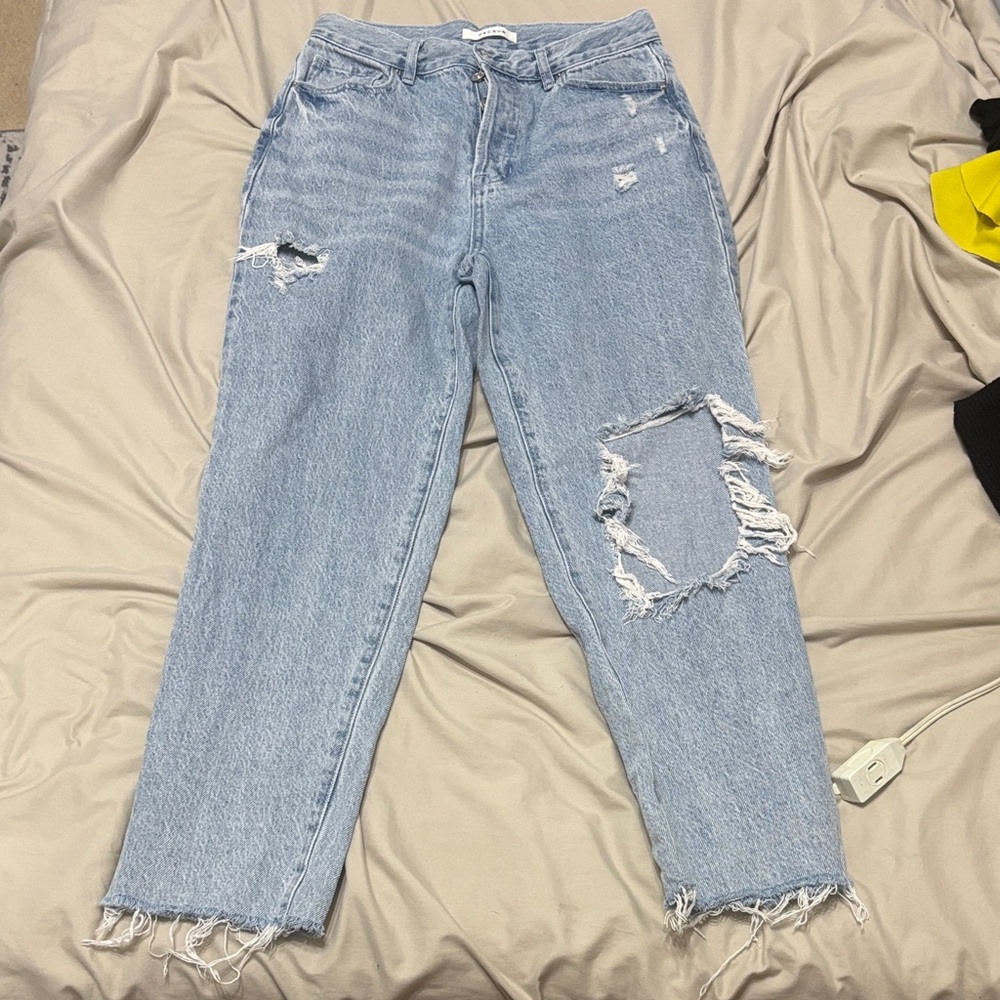 PacSun Sky Blue Ripped Boyfriend Jeans